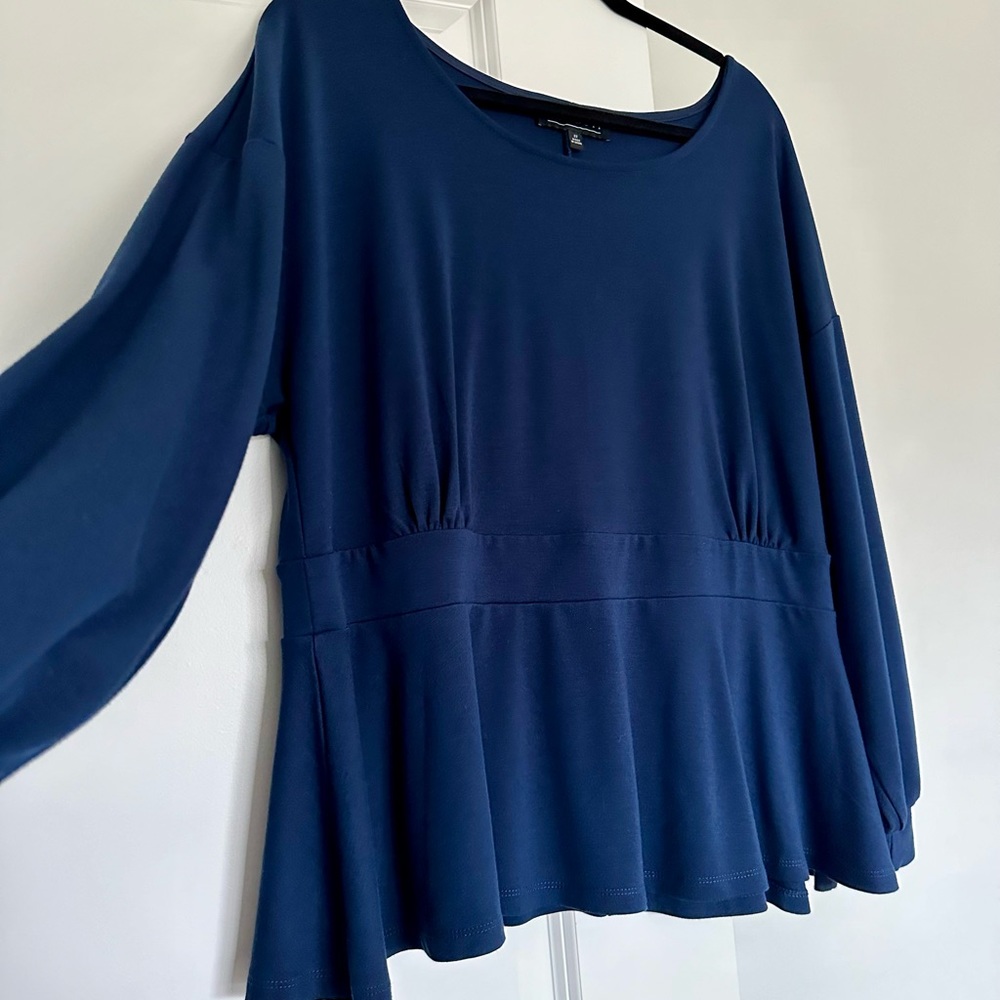 ELOQUII Peplum Long Sleeve Top